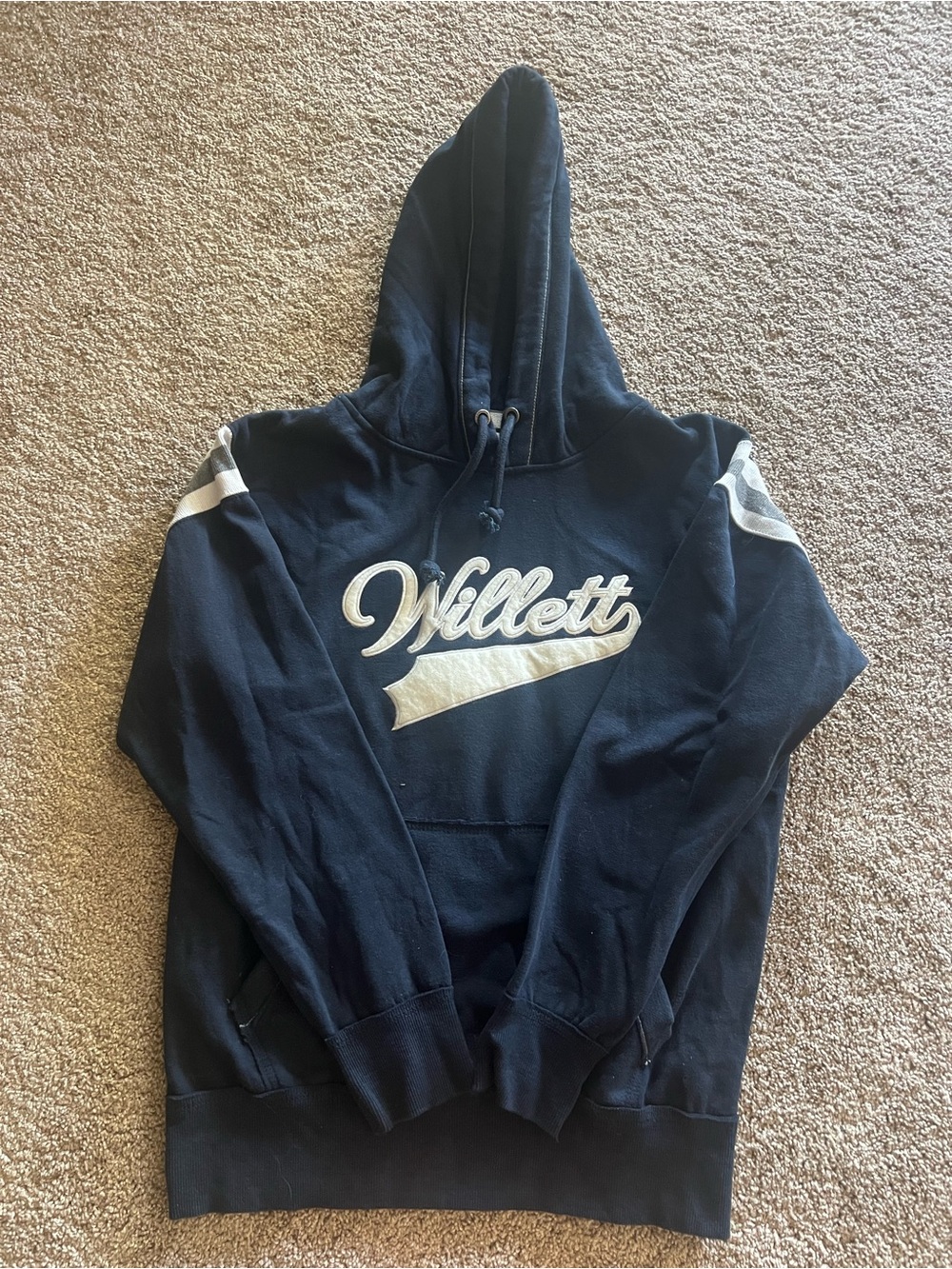 Willett Bourbon Navy Hooded Sweatshirt with White Script